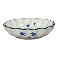 A picture of a Polish Pottery CA 7.5" Blossom Bowl (Blue Sweetgum) | A249-2545X as shown at PolishPotteryOutlet.com/products/7-5-blossom-bowl-blue-sweetgum-a249-2545x
