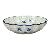 A picture of a Polish Pottery Bowl, Round, Blossom, 7.5" in "Blue Sweetgum" by Ceramika Artystyczna | A249-2545X as shown at PolishPotteryOutlet.com/products/7-5-blossom-bowl-blue-sweetgum-a249-2545x