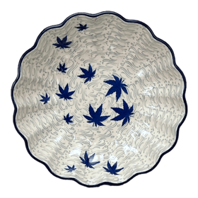 Polish Pottery CA 7.5" Blossom Bowl (Blue Sweetgum) | A249-2545X Additional Image at PolishPotteryOutlet.com