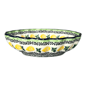 Polish Pottery CA 7.5" Blossom Bowl (Lemons and Leaves) | A249-2749X Additional Image at PolishPotteryOutlet.com
