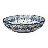 A picture of a Polish Pottery Bowl, Round, Blossom, 7.5" in "Starry Sea" by Ceramika Artystyczna | A249-454C as shown at PolishPotteryOutlet.com/products/7-5-blossom-bowl-starry-sea-a249-454c