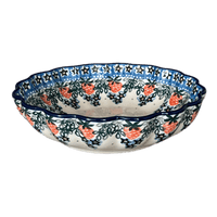 A picture of a Polish Pottery Bowl, Round, Blossom, 7.5" in "Strawberry Patch" by Ceramika Artystyczna | A249-721X as shown at PolishPotteryOutlet.com/products/7-5-blossom-bowl-strawberry-patch-a249-721x