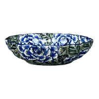 A picture of a Polish Pottery CA 7.5" Blossom Bowl (Blue Dahlia) | A249-U1473 as shown at PolishPotteryOutlet.com/products/7-5-blossom-bowl-blue-dahlia-a249-u1473