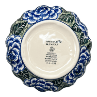 A picture of a Polish Pottery CA 7.5" Blossom Bowl (Blue Dahlia) | A249-U1473 as shown at PolishPotteryOutlet.com/products/7-5-blossom-bowl-blue-dahlia-a249-u1473
