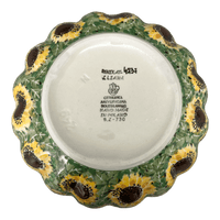 A picture of a Polish Pottery C.A. 7.5" Blossom Bowl (Sunflower Fields) | A249-U4737 as shown at PolishPotteryOutlet.com/products/7-5-blossom-bowl-sunflower-fields-a249-u4737