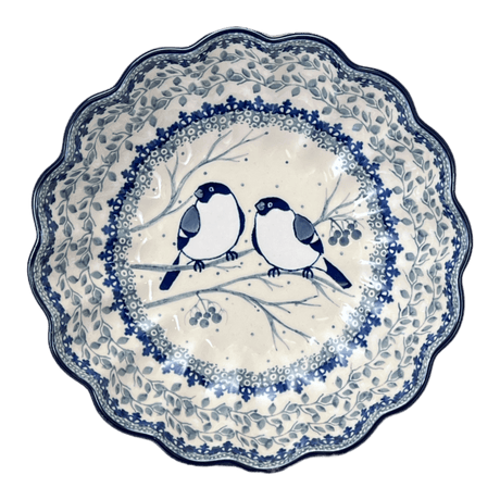 Bowl, Round, Blossom, 7.5" in "Bullfinch on Blue" by Ceramika Artystyczna | A249-U4830