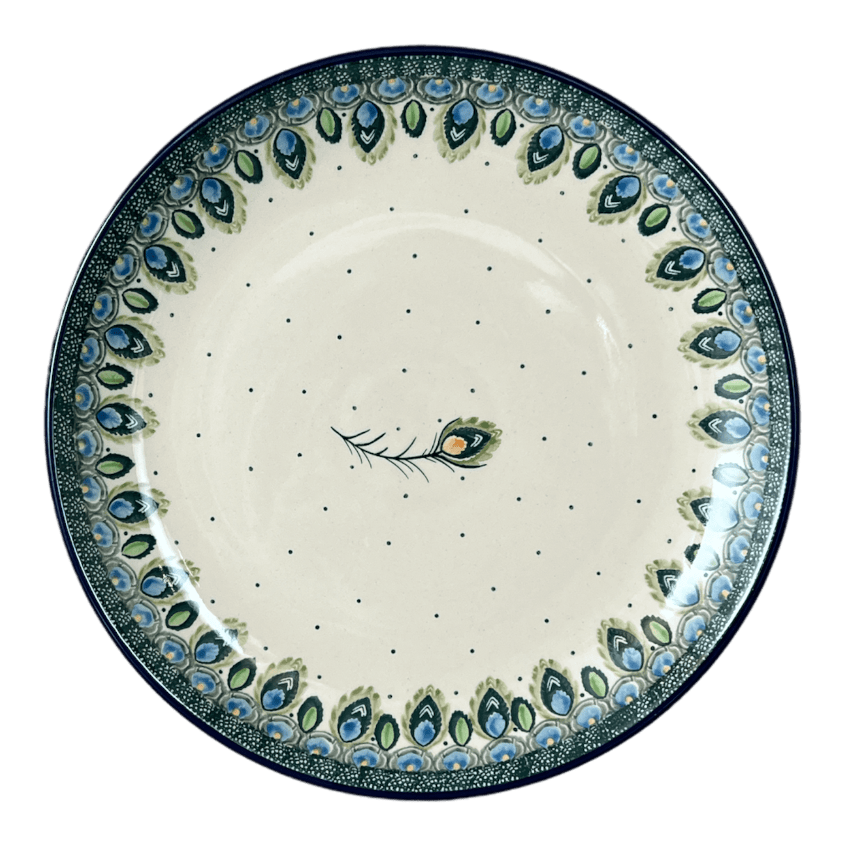 Plate, Round, Dinner, 10" in "Peacock Plume" by Ceramika Artystyczna | A257-2218X