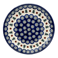 A picture of a Polish Pottery CA 10" Dinner Plate (Peacock Pine) | A257-366X as shown at PolishPotteryOutlet.com/products/10-round-dinner-plate-peacock-pine-a257-366x