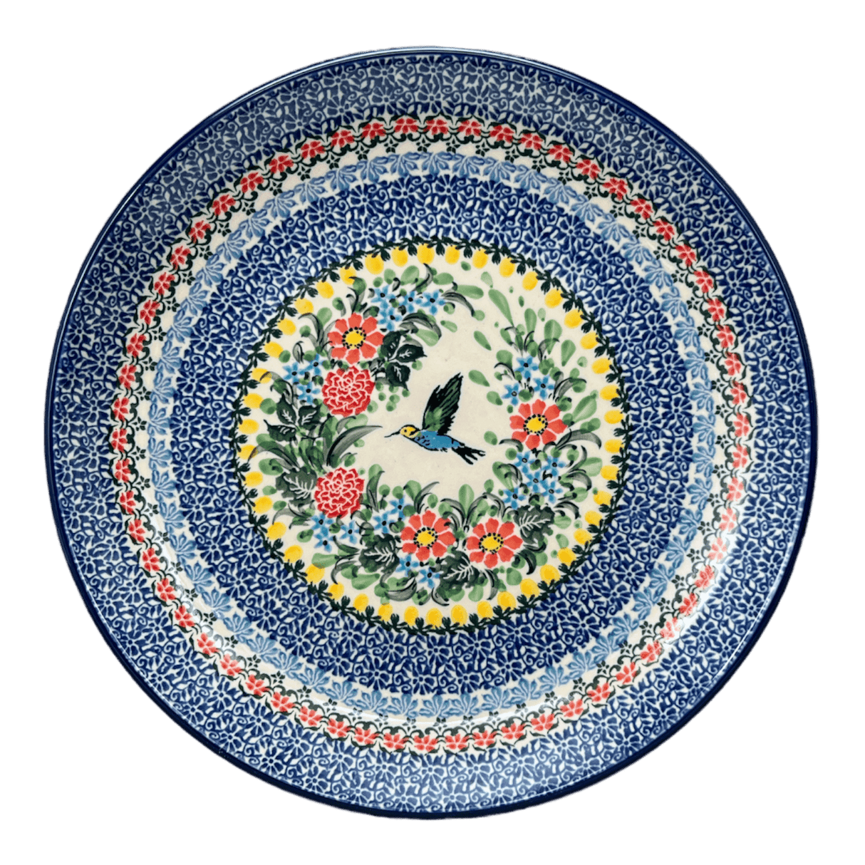 Plate, Round, Dinner, 10" in "Hummingbird Bouquet" by Ceramika Artystyczna | A257-U3357