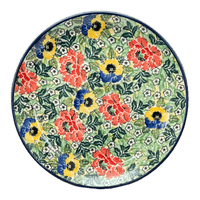 A picture of a Polish Pottery C.A. 10" Dinner Plate (Tropical Love) | A257-U4705 as shown at PolishPotteryOutlet.com/products/10-round-dinner-plate-tropical-love-a257-u4705