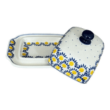 Butter Dish, 7" x 5.5" in "Sunny Circle" by Ceramika Artystyczna | A295-0215