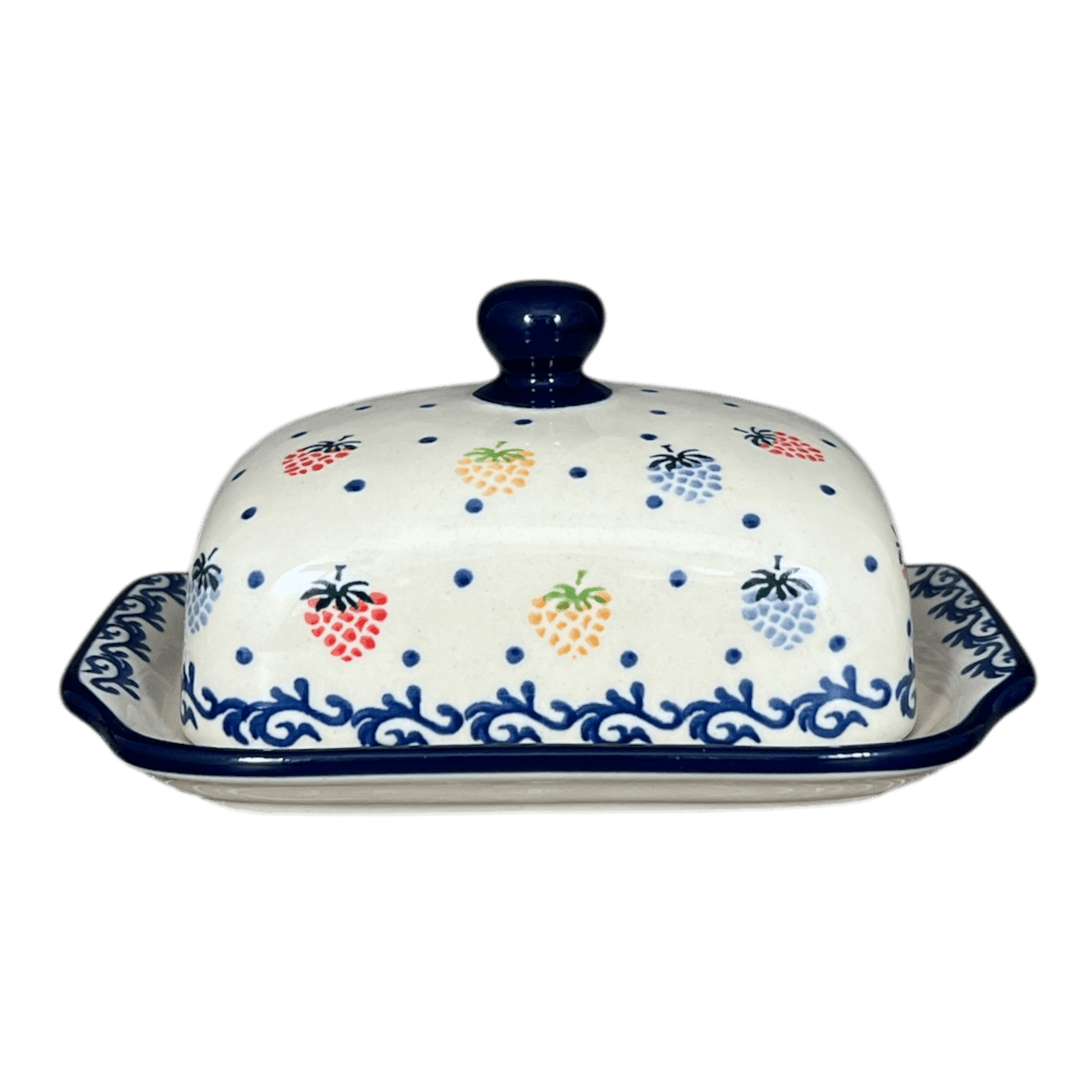 Butter Dish, 7" x 5.5" in "Mixed Berries" by Ceramika Artystyczna | A295-1449X