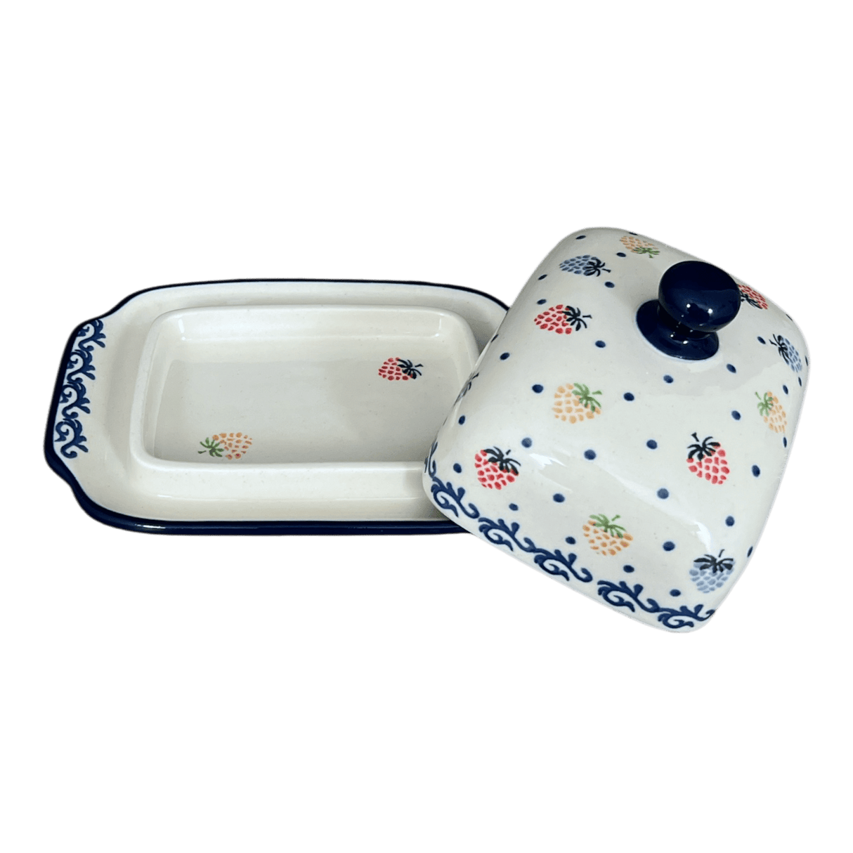 Butter Dish, 7" x 5.5" in "Mixed Berries" by Ceramika Artystyczna | A295-1449X