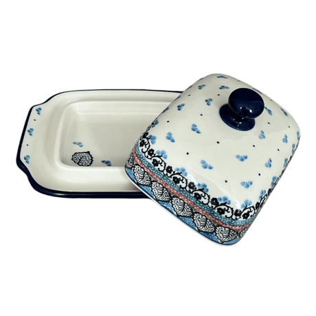 Butter Dish, 7" x 5.5" in "Winter Aspen" by Ceramika Artystyczna | A295-1995X