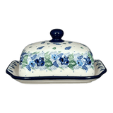 Butter Dish, 7" x 5.5" in "Hyacinth in the Wind" by Ceramika Artystyczna | A295-2037X