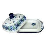 Butter Dish, 7" x 5.5" in "Hyacinth in the Wind" by Ceramika Artystyczna | A295-2037X