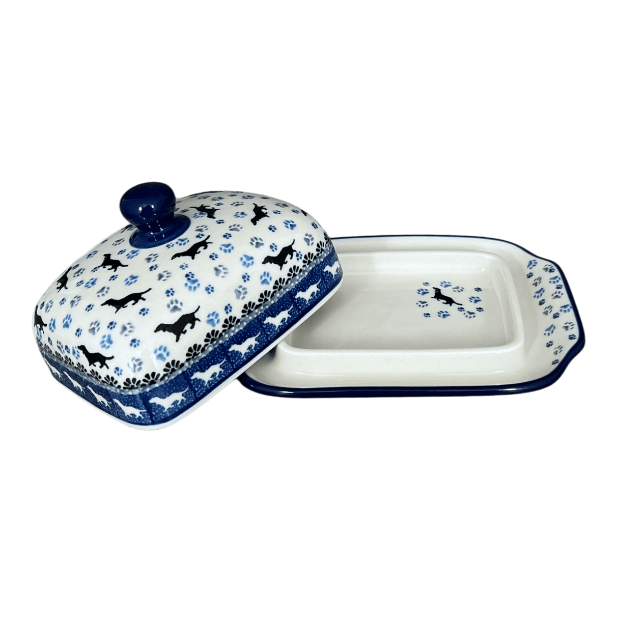 Butter Dish, 7" x 5.5" in "Wiener Dog Delight" by Ceramika Artystyczna | A295-2151X