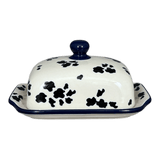 Butter Dish, 7" x 5.5" in "Cowabunga - Blue Rim" by Ceramika Artystyczna | A295-2417X