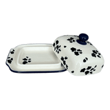 Butter Dish, 7" x 5.5" in "Cowabunga - Blue Rim" by Ceramika Artystyczna | A295-2417X