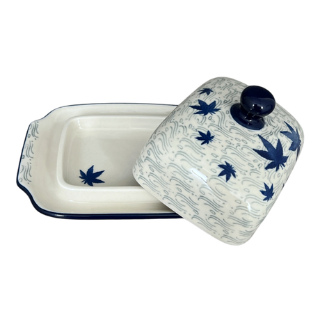 Butter Dish, 7" x 5.5" in "Blue Sweetgum" by Ceramika Artystyczna | A295-2545X