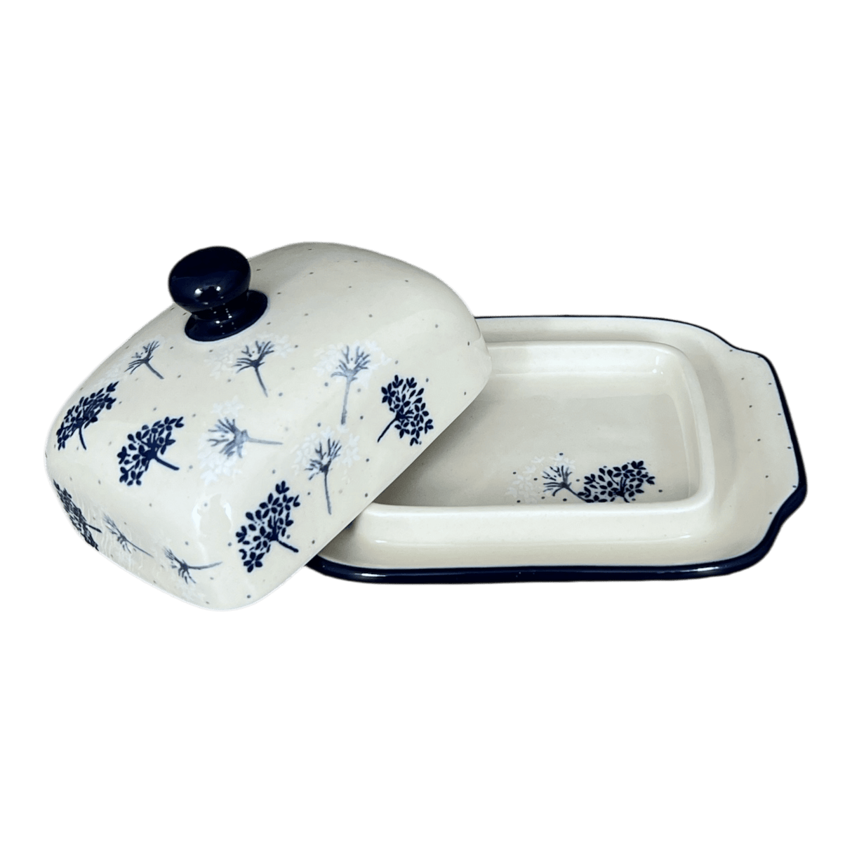 Butter Dish, 7" x 5.5" in "In the Wind" by Ceramika Artystyczna | A295-2788X