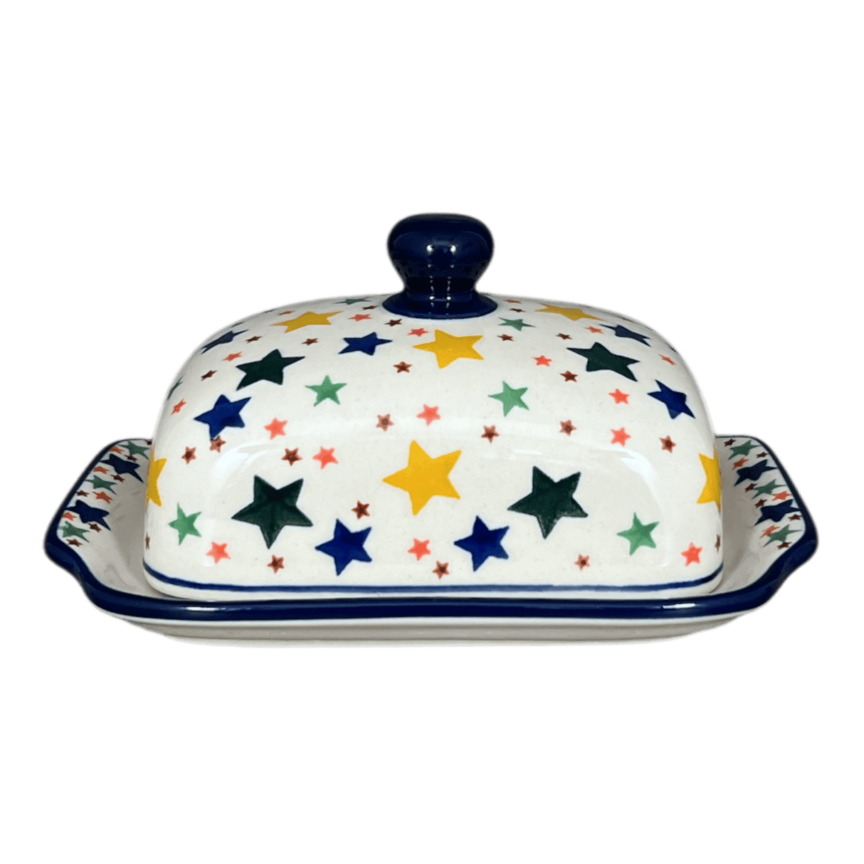 Butter Dish, 7" x 5.5" in "Star Shower" by Ceramika Artystyczna | A295-359X