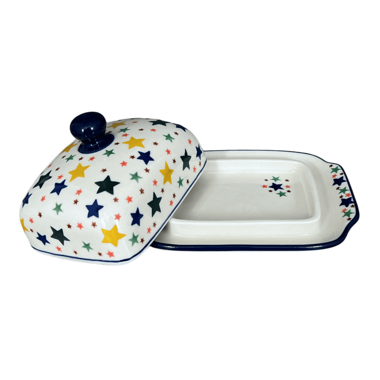 Butter Dish, 7" x 5.5" in "Star Shower" by Ceramika Artystyczna | A295-359X