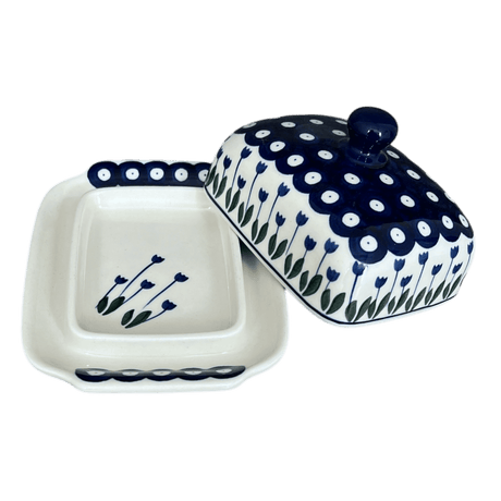 Butter Dish, 7" x 5.5" in "Tulip Dot" by Ceramika Artystyczna | A295-377Z