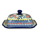 Butter Dish, 7" x 5.5" in "Hummingbird Bouquet" by Ceramika Artystyczna | A295-U3357