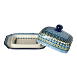 Butter Dish, 7" x 5.5" in "Aztec Blues" by Ceramika Artystyczna | A295-U4428