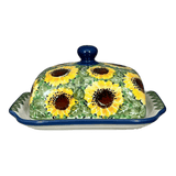 Butter Dish, 7" x 5.5" in "Sunflower Field" by Ceramika Artystyczna | A295-U4737