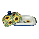 Butter Dish, 7" x 5.5" in "Sunflower Field" by Ceramika Artystyczna | A295-U4737