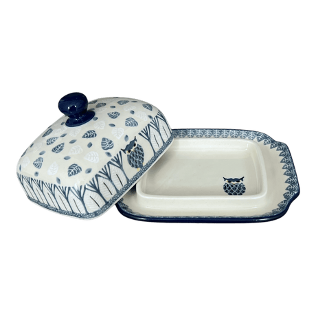 Butter Dish, 7" x 5.5" in "Lone Owl" by Ceramika Artystyczna | A295-U4872