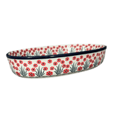 Baker, Oval, 13.75" x 9.25" in "Red Aster" by Ceramika Artystyczna | A296-1435X