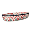 Polish Pottery CA 13.75" x 9.25" Oval Baker (Red Aster) | A296-1435X at PolishPotteryOutlet.com