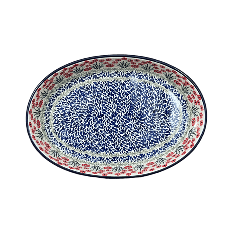 Baker, Oval, 13.75" x 9.25" in "Red Aster" by Ceramika Artystyczna | A296-1435X