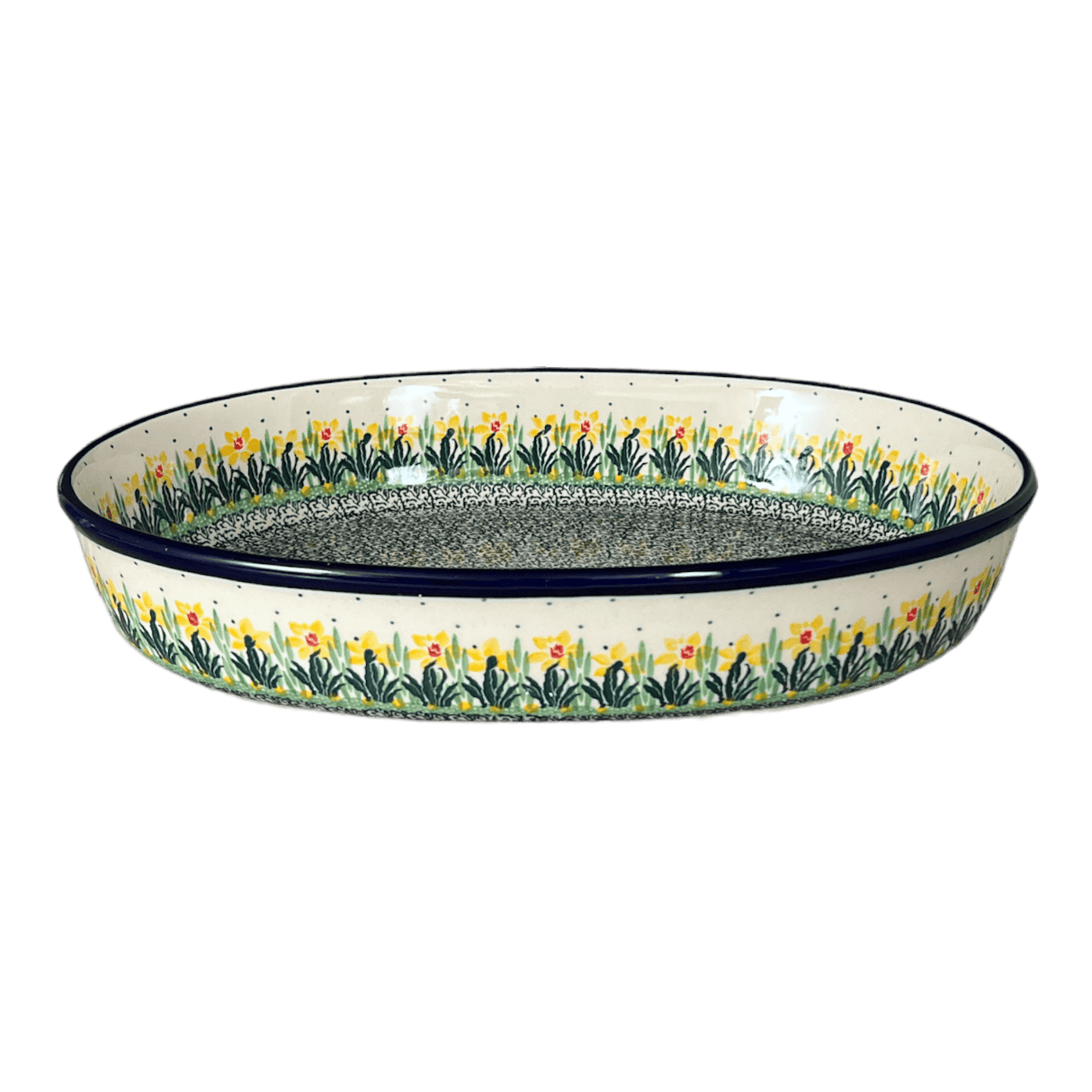 Baker, Oval, 13.75" x 9.25" in "Daffodils in Bloom" by Ceramika Artystyczna | A296-2122X