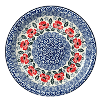 A picture of a Polish Pottery CA 8" Salad Plate (Rosie's Garden) | A337-1490X as shown at PolishPotteryOutlet.com/products/8-round-salad-plate-rosies-garden-a337-1490x