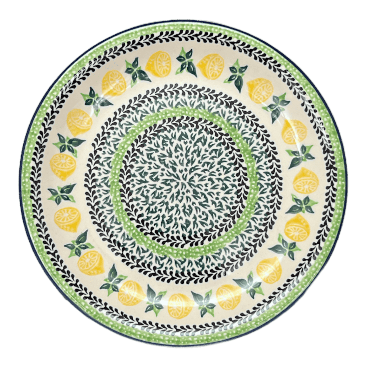 Plate, Round, Salad, 8" in "Lemons and Leaves" by Ceramika Artystyczna | A337-2749X