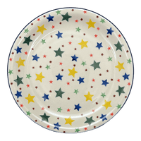 A picture of a Polish Pottery Plate, Round, Salad, 8" in "Star Shower" by Ceramika Artystyczna | A337-359X as shown at PolishPotteryOutlet.com/products/8-round-salad-plate-star-shower-a337-359x