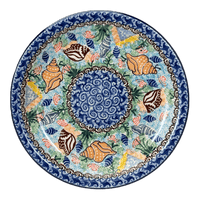 A picture of a Polish Pottery CA 8" Salad Plate (Poseidon's Treasure) | A337-U1899 as shown at PolishPotteryOutlet.com/products/10-dinner-plate-poseidons-treasure-a337-u1899