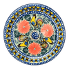 Polish Pottery C.A. 8" Salad Plate (Regal Roosters) | A337-U2617 at PolishPotteryOutlet.com