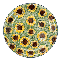 A picture of a Polish Pottery CA 8" Salad Plate (Sunflower Fields) | A337-U4737 as shown at PolishPotteryOutlet.com/products/8-salad-plate-sunflower-fields-a337-u4737