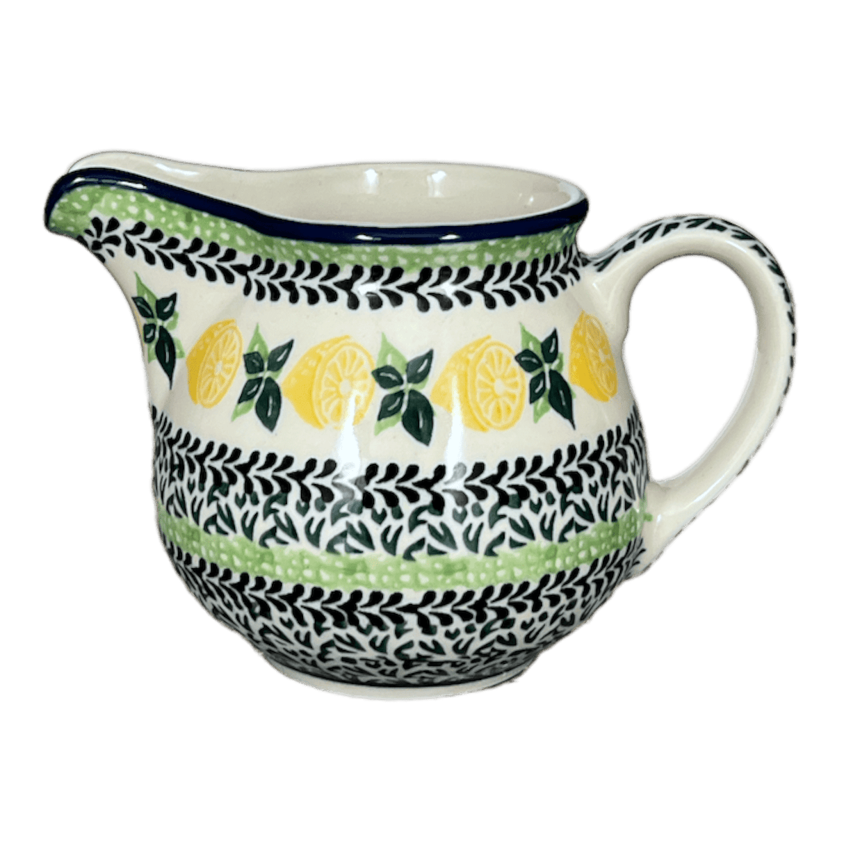 Creamer, 10 oz in "Lemons and Leaves" by Ceramika Artystyczna | A341-2749X