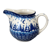 A picture of a Polish Pottery CA 10 oz. Creamer (Winter Skies) | A341-2826X as shown at PolishPotteryOutlet.com/products/10-oz-creamer-winter-skies-a341-2826x