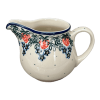 A picture of a Polish Pottery CA 10 oz. Creamer (Strawberry Patch) | A341-721X as shown at PolishPotteryOutlet.com/products/10-oz-creamer-strawberry-patch-a341-721x