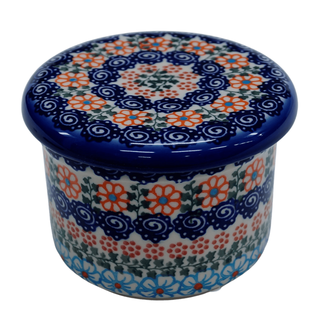 Butter Crock, 3.25" x 4.25" in "Zany Zinnia" by Andy | NDA344-35