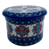 Butter Crock, 3.25" x 4.25" in "Polish Bouquet" by Andy | NDA344-82