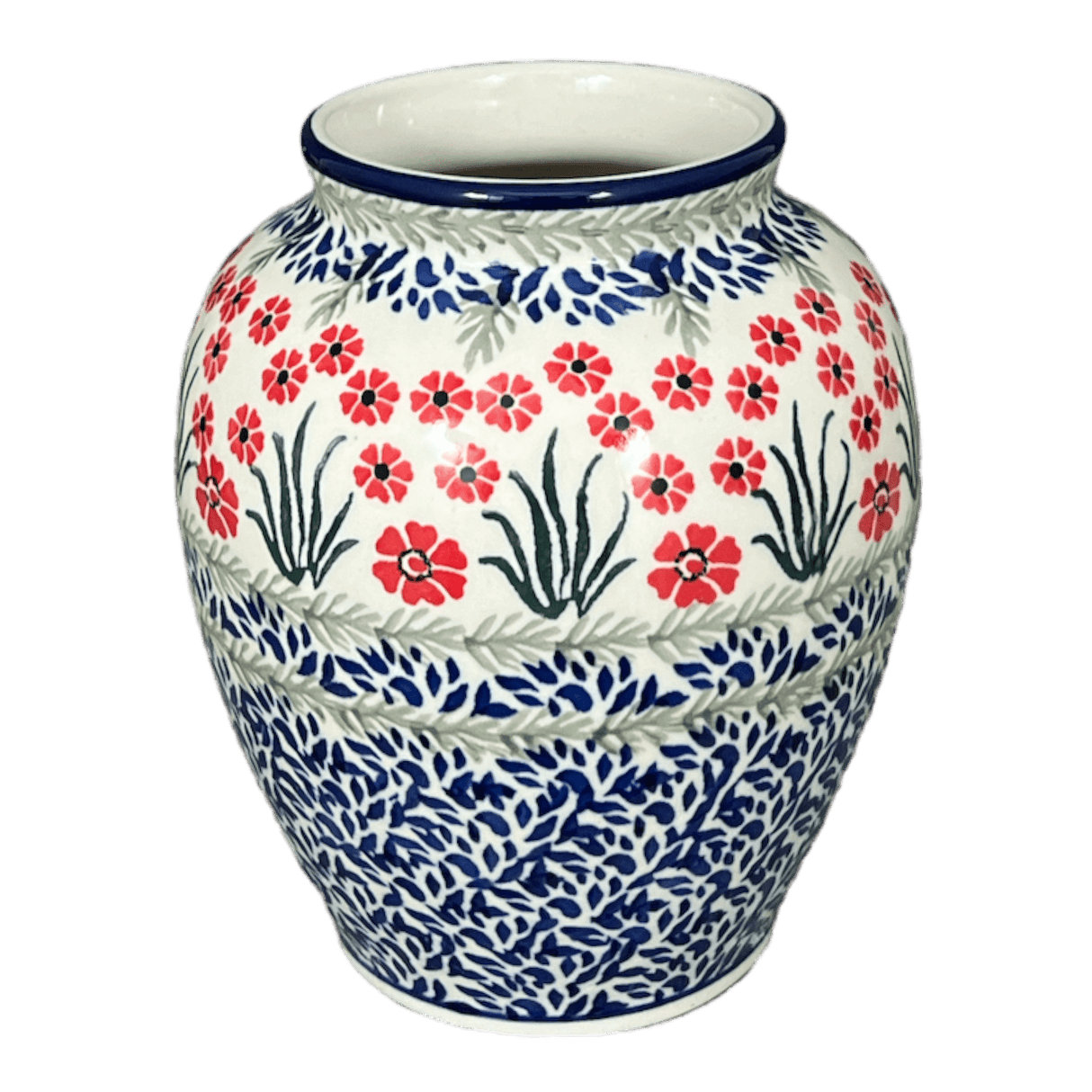 Vase, Tall, 6.5" in "Red Aster" by Ceramika Artystyczna | A345-1435X