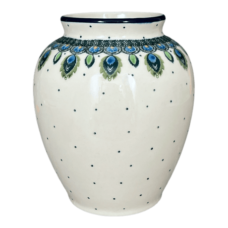 Vase, Tall, 6.5" in "Peacock Plume" by Ceramika Artystyczna | A345-2218X